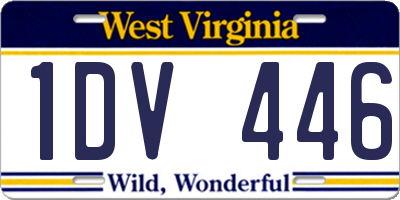 WV license plate 1DV446