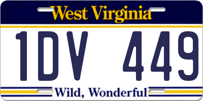 WV license plate 1DV449