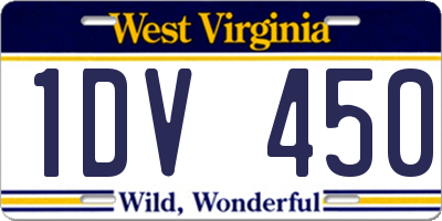 WV license plate 1DV450