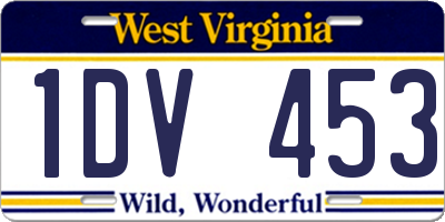 WV license plate 1DV453