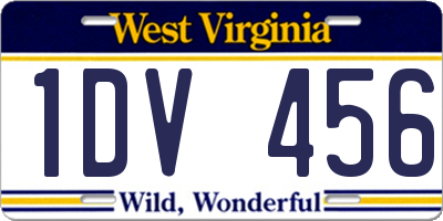 WV license plate 1DV456