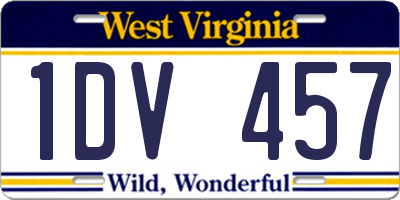 WV license plate 1DV457