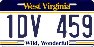 WV license plate 1DV459
