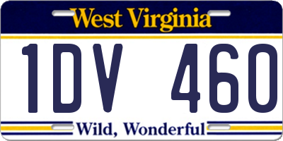WV license plate 1DV460