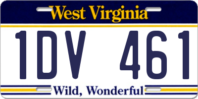 WV license plate 1DV461