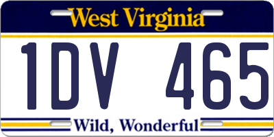 WV license plate 1DV465