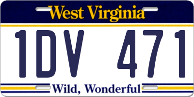 WV license plate 1DV471