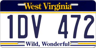 WV license plate 1DV472
