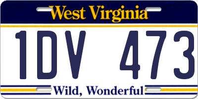 WV license plate 1DV473