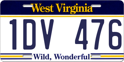 WV license plate 1DV476