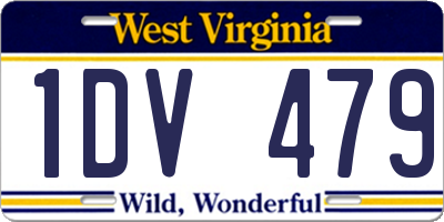 WV license plate 1DV479