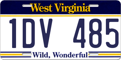WV license plate 1DV485