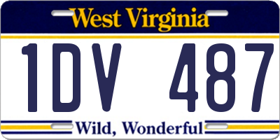 WV license plate 1DV487
