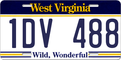 WV license plate 1DV488