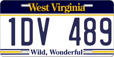 WV license plate 1DV489