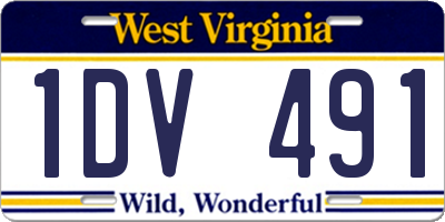 WV license plate 1DV491