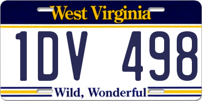 WV license plate 1DV498