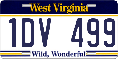 WV license plate 1DV499