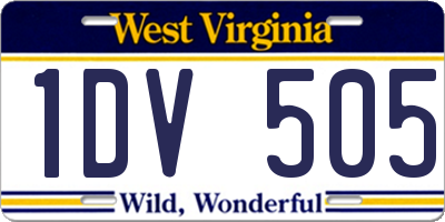 WV license plate 1DV505