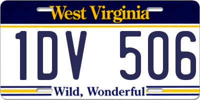 WV license plate 1DV506