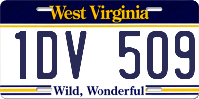 WV license plate 1DV509