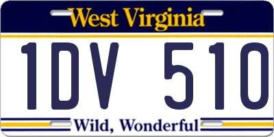 WV license plate 1DV510