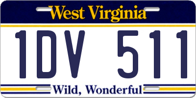 WV license plate 1DV511
