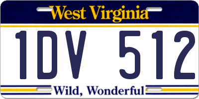 WV license plate 1DV512