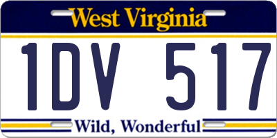 WV license plate 1DV517