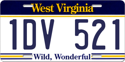 WV license plate 1DV521