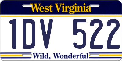 WV license plate 1DV522