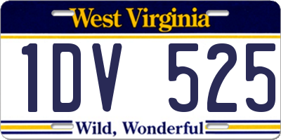 WV license plate 1DV525
