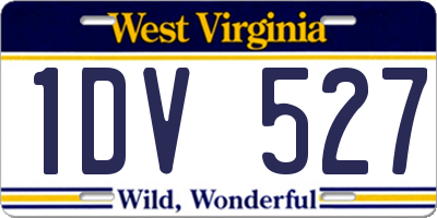 WV license plate 1DV527