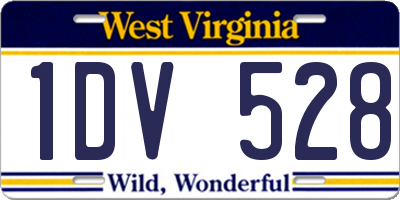 WV license plate 1DV528