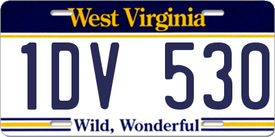 WV license plate 1DV530