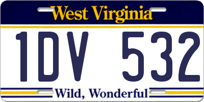 WV license plate 1DV532