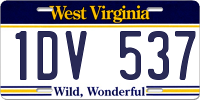 WV license plate 1DV537