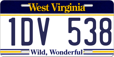 WV license plate 1DV538