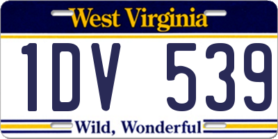 WV license plate 1DV539