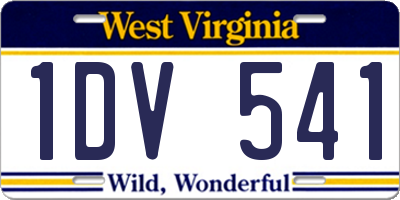 WV license plate 1DV541