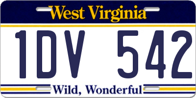 WV license plate 1DV542