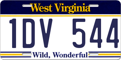 WV license plate 1DV544
