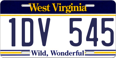 WV license plate 1DV545