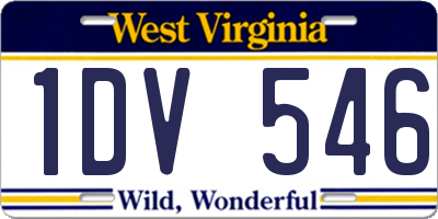 WV license plate 1DV546
