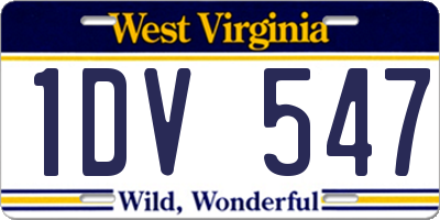 WV license plate 1DV547