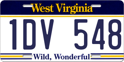 WV license plate 1DV548