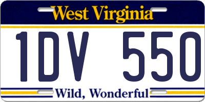 WV license plate 1DV550