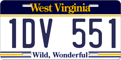 WV license plate 1DV551