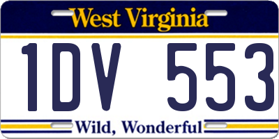 WV license plate 1DV553