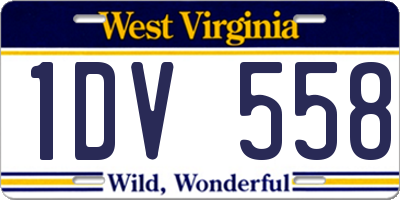 WV license plate 1DV558